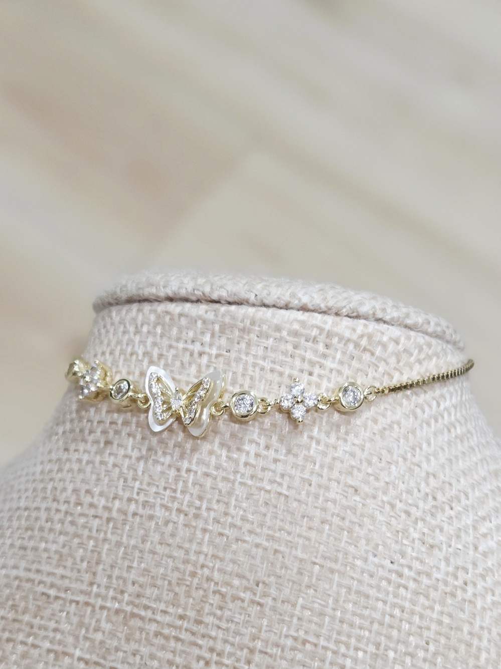 Delicate Gold Butterfly Bracelet- Women Jewelry - Picture 3 of 4